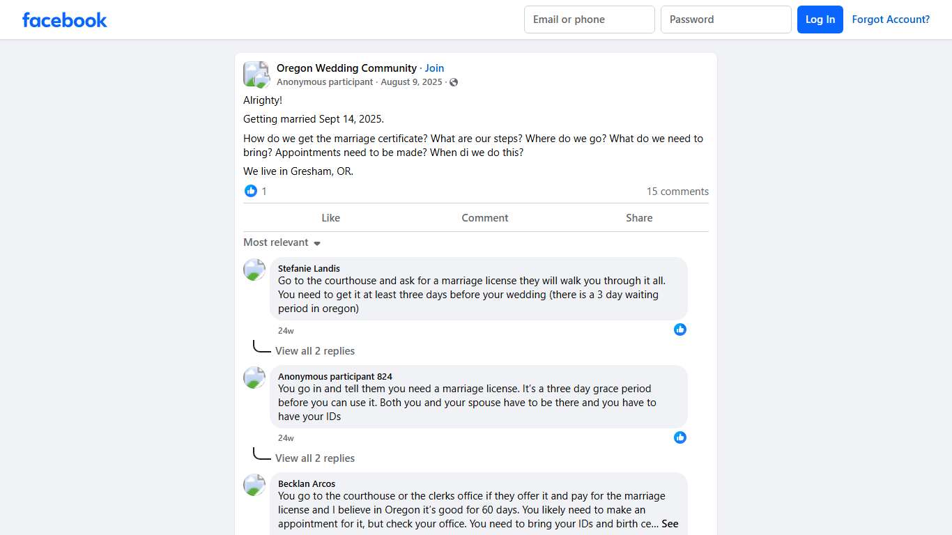 Oregon Wedding Community Alrighty! Facebook